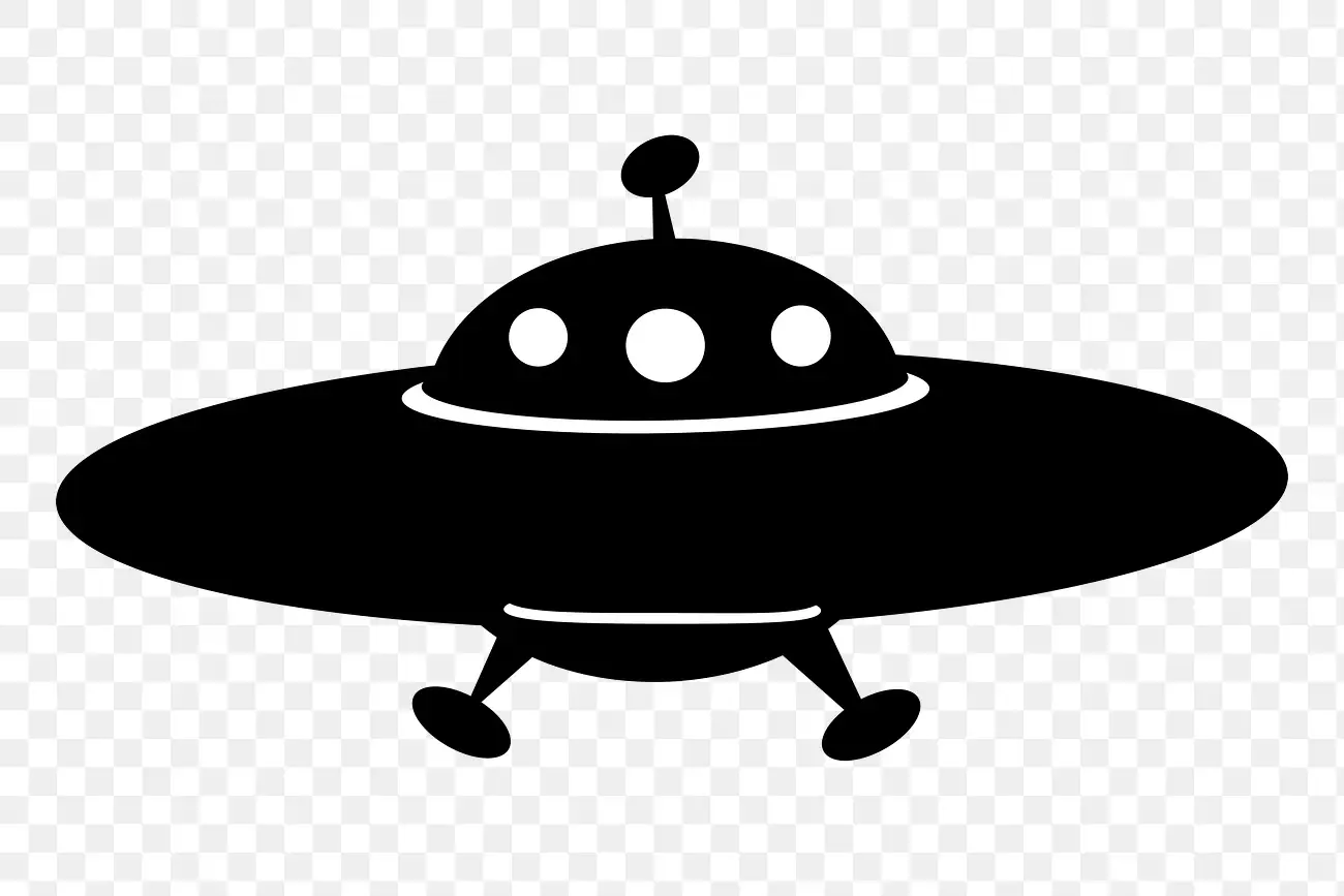 Silhouette UFO png sticker, transparent Kenneth Arnold sighting