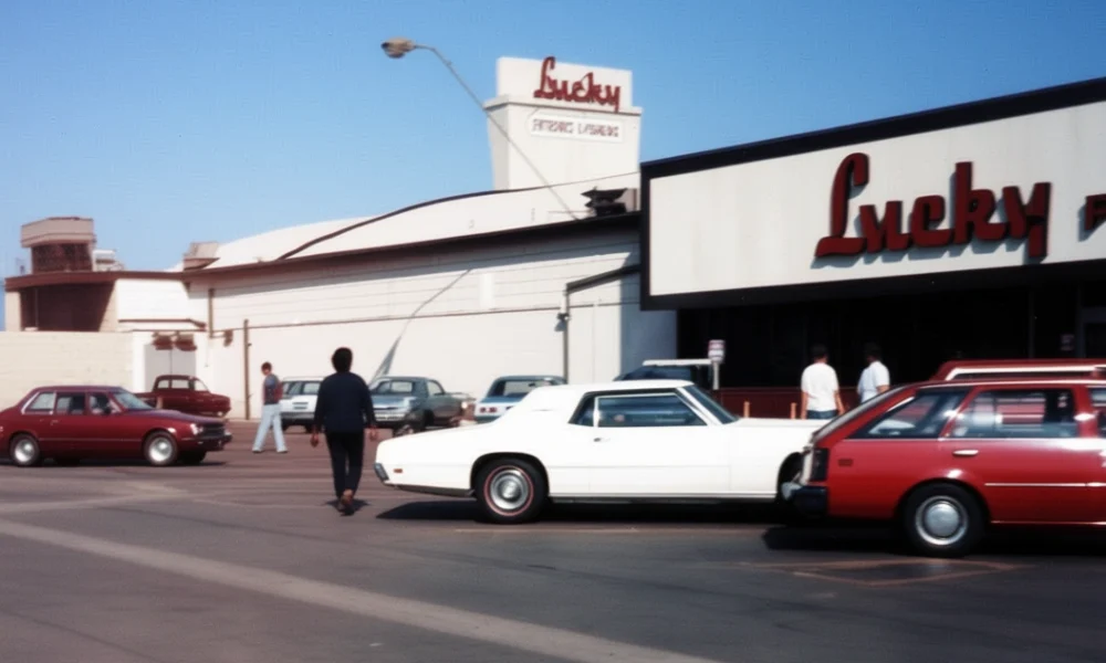 Lucky Supermarket located in Lynwood, California 1985. Image Credit: H. Washington