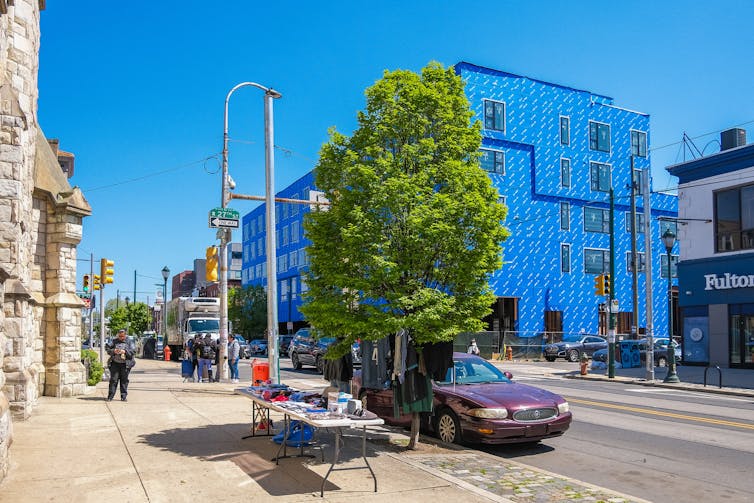 Large development under construction on urban corridor