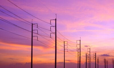 silhouette row of electric poles with cable lines 2026 03 24 05 08 11 utc