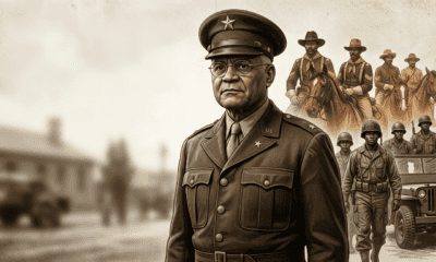 Create a dramatic historically respectful 16 9 editorial illustration of Brigadier General Benjamin 1