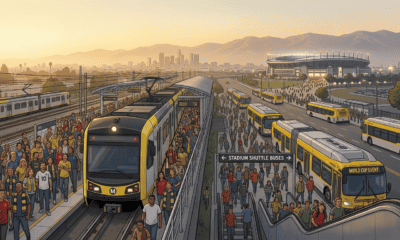 Feature image prompt Create a realistic editorial illustration for an article about LA Metros Worl